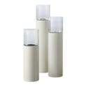 TM Luxe Windlicht op pilaar creme 3 delig: H90 + H110 + H130, Verzenden, Nieuw