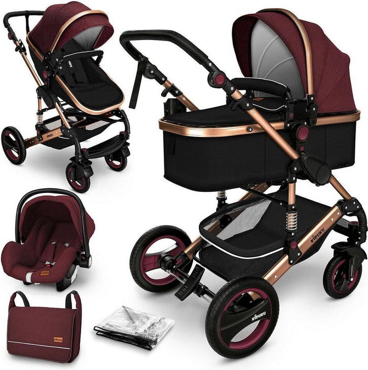 KIDUKU- 3 in 1 combi-kinderwagen- buggy - met autostoeltje, Kinderen en Baby's, Kinderwagens en Combinaties, Verzenden