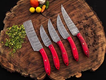 Keukenmes - Kitchen knife set - U270 - Staal, Hout,
