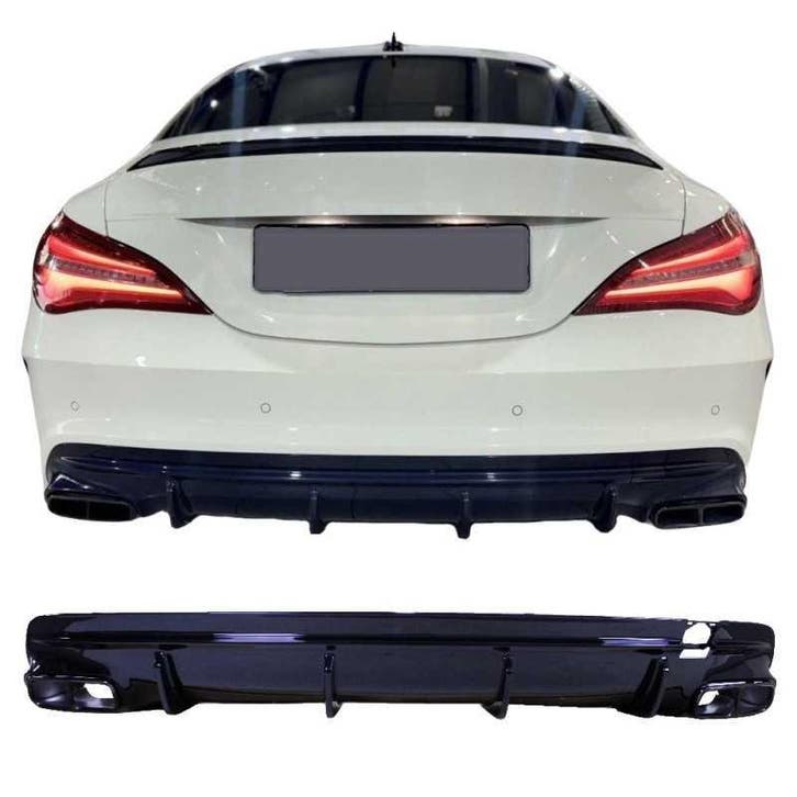 Diffuser voor mercedes cla45 c117 x117 2013-2016 dubbele zwa, Auto-onderdelen, Carrosserie, Nieuw