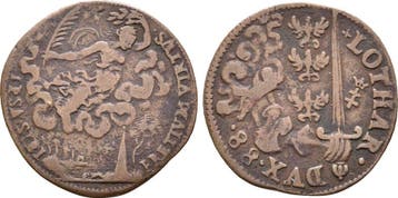 Rechenpfennig 1588 Lothringen: Charles Iii, 1545-1608:, Postzegels en Munten, Penningen en Medailles, Verzenden