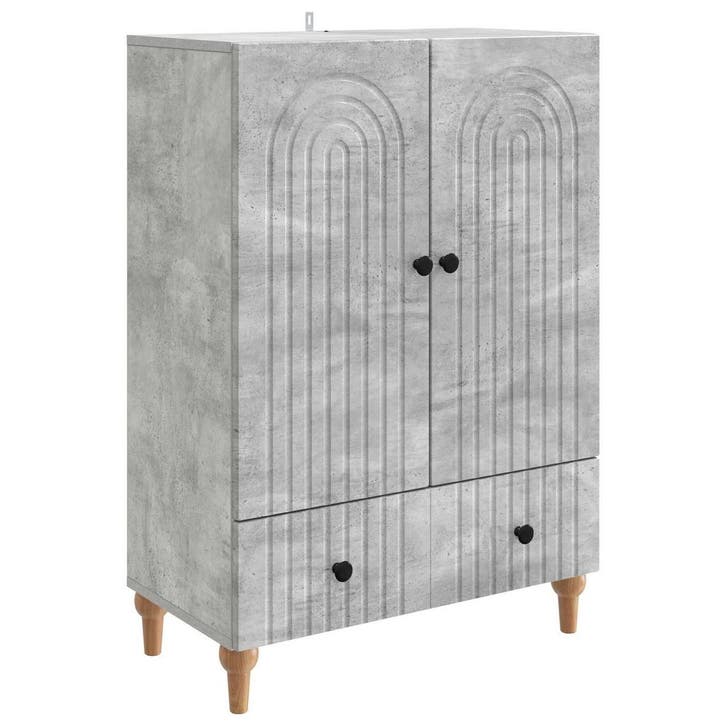 vidaXL Dressoir met lade Betongrijs 66 x 34,5 x 95 cm, Huis en Inrichting, Kasten | Dressoirs, Nieuw, Verzenden