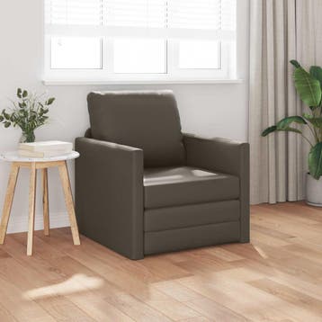 vidaXL Slaapbank / zetel 60cm Grijs Kunstleer, Verzenden, Nieuw