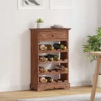 vidaXL Wijnrek 55 x 23 x 85 cm Massief Mahoniehout, Huis en Inrichting, Woonaccessoires | Wijnrekken, Verzenden, Nieuw