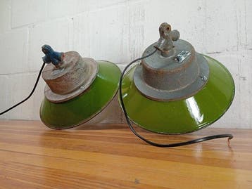Plafondlamp (2) - Vintage Industriële Hanglampen - Gietijzer