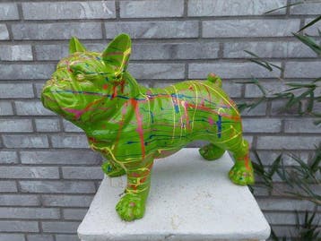 Beeld, green buldog artistic - 28 cm - polyresin, Antiek en Kunst