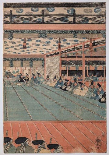 KUNIYOSHI • Shizuka Gozen danst voor Yoritomo bij de