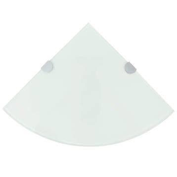 vidaXL Hoekschappen 2 st met chromen dragers 25x25 cm glas, Verzenden, Nieuw
