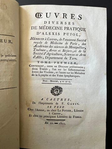 Alexis Pujol - Œuvres diverses de médecine pratique -