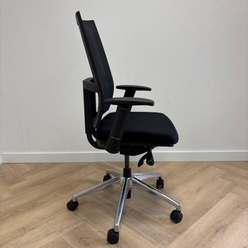 ergonomische bureaustoel, zwart - chroom, Bureaustoel