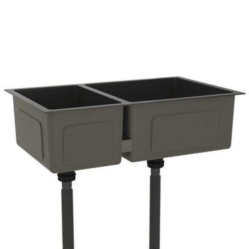 Zwarte Gootsteen | -58% Retour Deal | Pak je kans, Verzenden, Zwart, Nieuw, 50 tot 100 cm