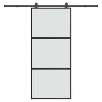 vidaXL Schuifdeur met beslag 90x205 cm gehard glas en, Verzenden, Nieuw