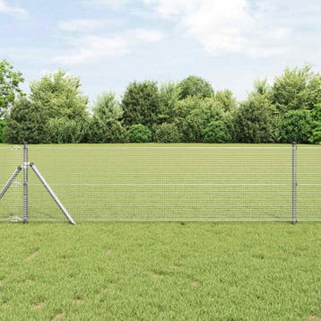 vidaXL Gelast draadhek Zilver, Verzenden