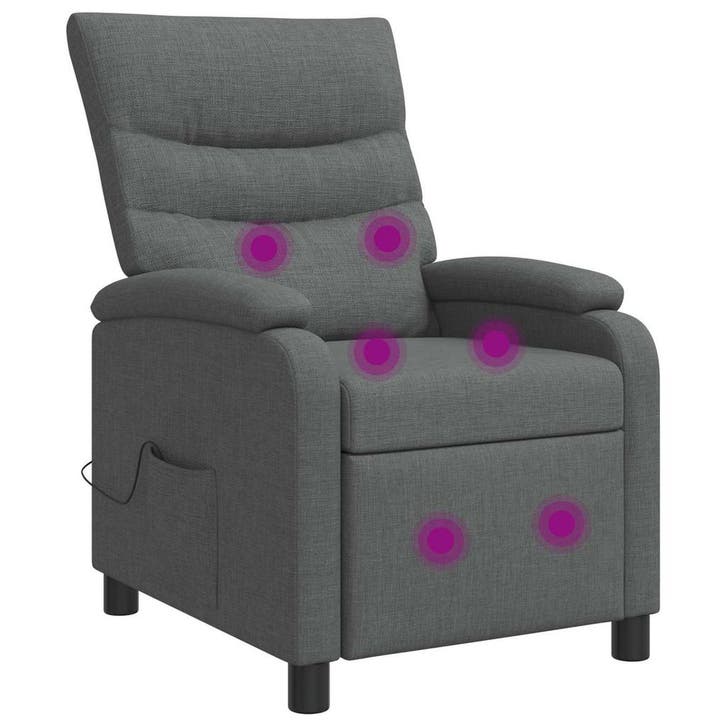 vidaXL Massage Relaxstoel Donkergrijs Stof, Huis en Inrichting, Fauteuils, Nieuw, Verzenden