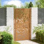 vidaXL Poort met vlamontwerp 100x175 cm weervast staal, Verzenden
