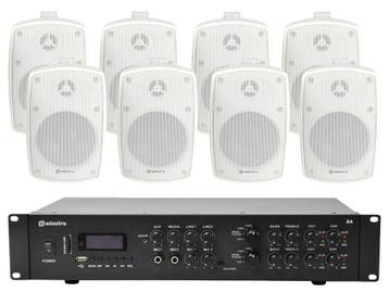 Adastra Indoor/outdoor Speakerset 4 + A4 BT Versterker, Nieuw