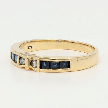 Bague - 18 carats Or jaune Diamant (Naturelle) - Saffier, Nieuw