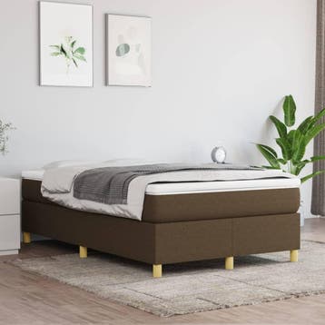 vidaXL Boxspring bed 120x200 cm stof donkerbruin, Huis en Inrichting, Slaapkamer | Bedden, Verzenden, Nieuw