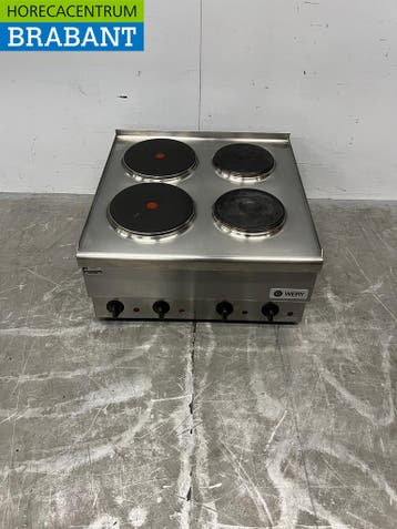 Cuisinière électrique Wery en acier inoxydable, 4 feux, 60, Verzenden
