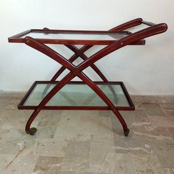 Chariot de service - Bois, Verre, Métal - Chariot de bar, Maison & Meubles