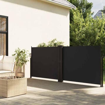 vidaXL Windscherm uittrekbaar 140x600 cm zwart, Verzenden