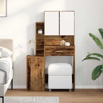 vidaXL Kaptafel Oudhout 80 x 35 x 132 cm Bewerkt hout, Verzenden, Nieuw
