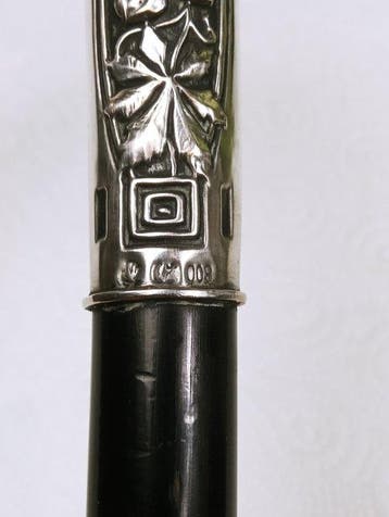 Wandelstok - Hout, Zilver 800 - Laska Art Nouveau Zilver