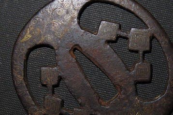 Katana - Gesmeed ijzer - C6-254 Heianjyo Sukashi Tsuba -