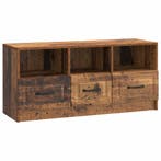 vidaXL TV Kast met lade Oud hout 102 x 34,5 x 47 cm Bewerkt, Verzenden, Nieuw