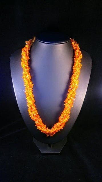 gepolijst - Barnsteen - Long Baltic Amber necklace - clear