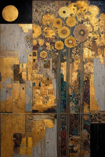 Mrs Art Prime - The Golden Sunflowers In Klimt Style #06