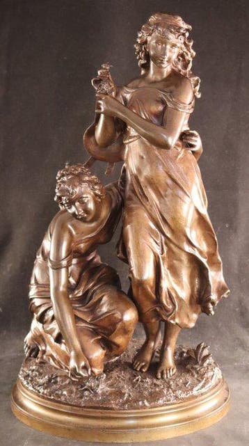 Imposant Art Nouveau beeld - Adrien Etienne Gaudez