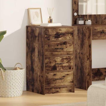 vidaXL Dressoir Gerookt eiken 40 x 41 x 75 cm Bewerkt hout, Verzenden, Nieuw