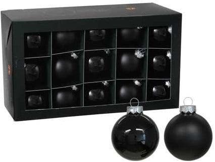 Kerstballen glas Zwart Black combi cap 57 mm doos 30 stuks, Hobby en Vrije tijd, Knutselen, Nieuw