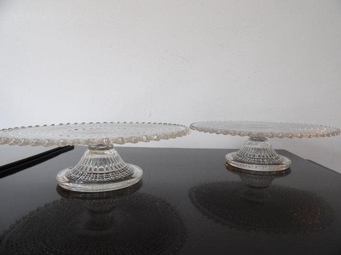 Val Saint Lambert - Charles Graffart - Taartschaal (2) -, Antiquités & Art, Art | Objets design