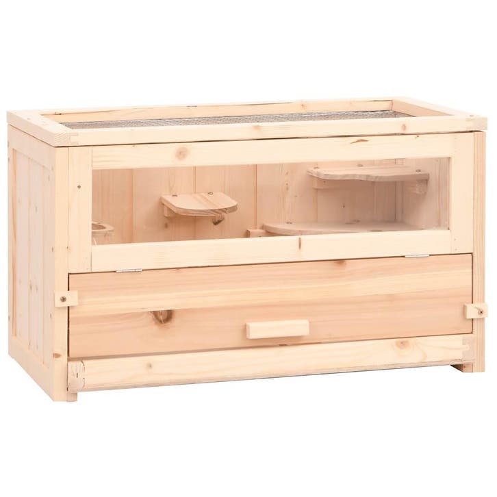 vidaXL Hamsterkooi 60x30x35 cm massief vurenhout, Animaux & Accessoires, Rongeurs & Lapins | Cages & Clapiers, Envoi