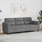 vidaXL Driezitsbank 180 cm microvezelstof donkergrijs, Verzenden, Nieuw