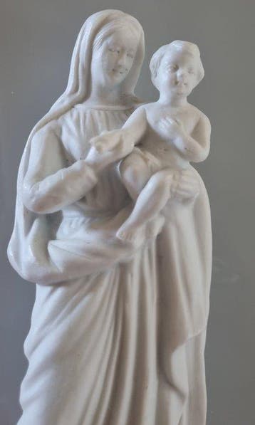 sculptuur, Vierge à lenfant - 20 cm - Biscuit porselein