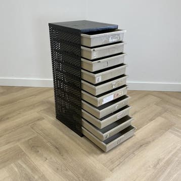 Galvanitas  schoolkast / ladekast vv 10 lades,  zwart -, Gebruikt
