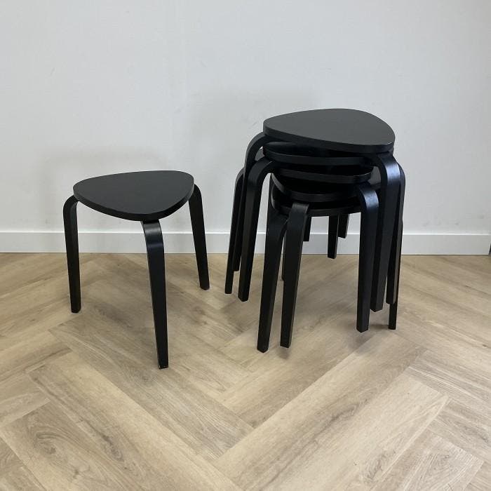 Ikea kruk KYRRE (set van 6 stuks) zwart zithoogte 45 cm, Maison & Meubles, Tabourets de bar