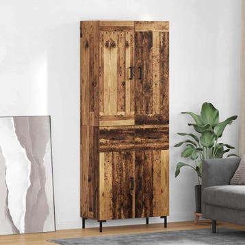 vidaXL Highboard 2 st Oud Hout 69,5 x 34 x 180 cm Bewerkt, Verzenden