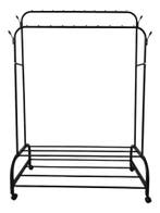 Lendo Online Kledingrek 110x55x165 cm Zwart met Wieltjes, Verzenden