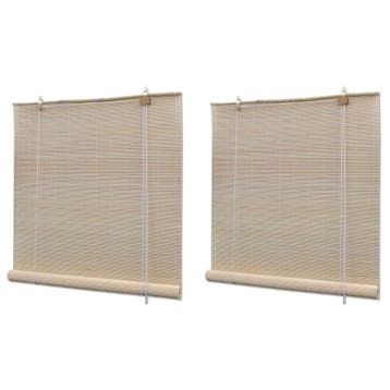 vidaXL Rolgordijnen 2 st 120x160 cm bamboe natuurlijk, Verzenden, Nieuw