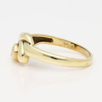 Ring - 14 karaat Geel goud Diamant (Natuurlijk)