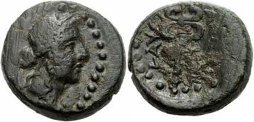 2 /1 Jh v Ch Kaystrianoi Lydien Bronze Apollo Kerykeion C..., Timbres & Monnaies, Verzenden