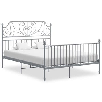 vidaXL Bedframe metaal grijs 160x200 cm, Verzenden, Nieuw
