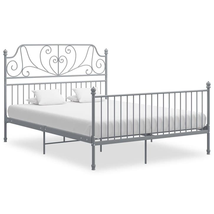 vidaXL Bedframe metaal grijs 160x200 cm, Huis en Inrichting, Slaapkamer | Bedden, Nieuw, Verzenden