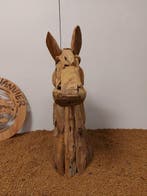 Statue, Paardenhoofd xl in teak - 61 cm - Teck