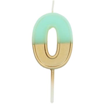 Kaars 0 Jaar Retro Mint Groen 5cm, Verzenden, Nieuw