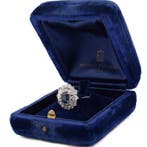 Bague de cocktail - 18 carats Or blanc - 3.50ct. tw. Saphir
